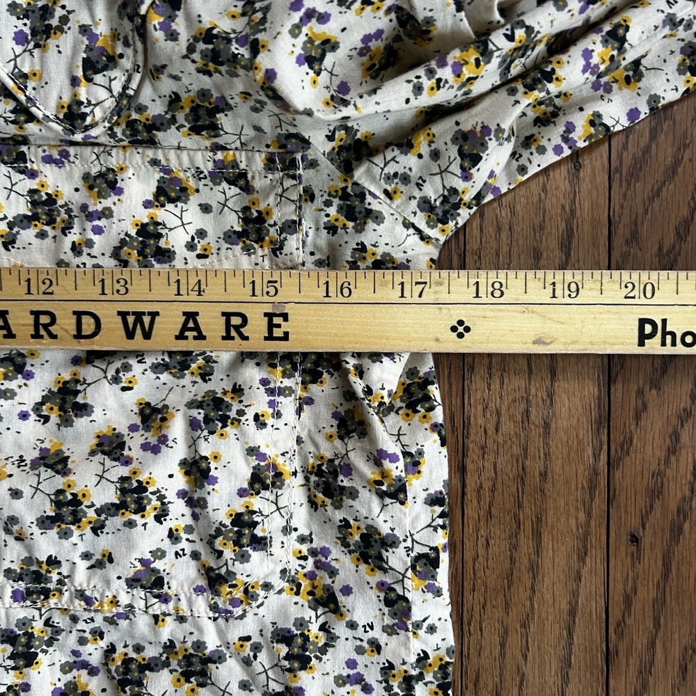 zadig voltaire Blouse Floral Ruffle Shirt Snap Button Size XS - Picture 8 of 9